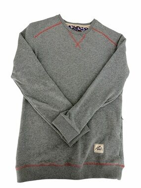 VANS Gray Mountain Edition Crewneck Sweatshirt Thumbholes Hidden Zip Pocket m